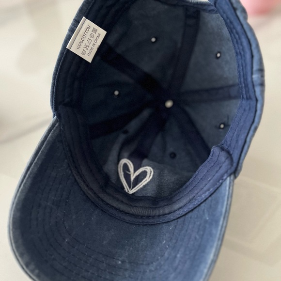 Vintage Washed Cotton Baseball Cap Sun Hat Camping Hiking Hat Heart Valentine’s - Picture 8 of 9